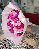 Букет троянд ,який не зів'яне! 51 мильна троянда. Розовые розы. Подарок девушке на день рождение 8 марта