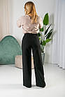 Жіночі брюки палаццо Анталія чорні, стильні широкі штани із завищеною талією, фото 3
