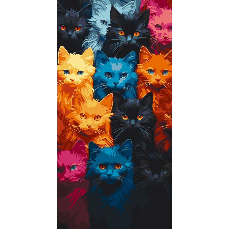 Картина за номерами Котяча палітра. Тварини 40*80 см Art Craft 11524-AC