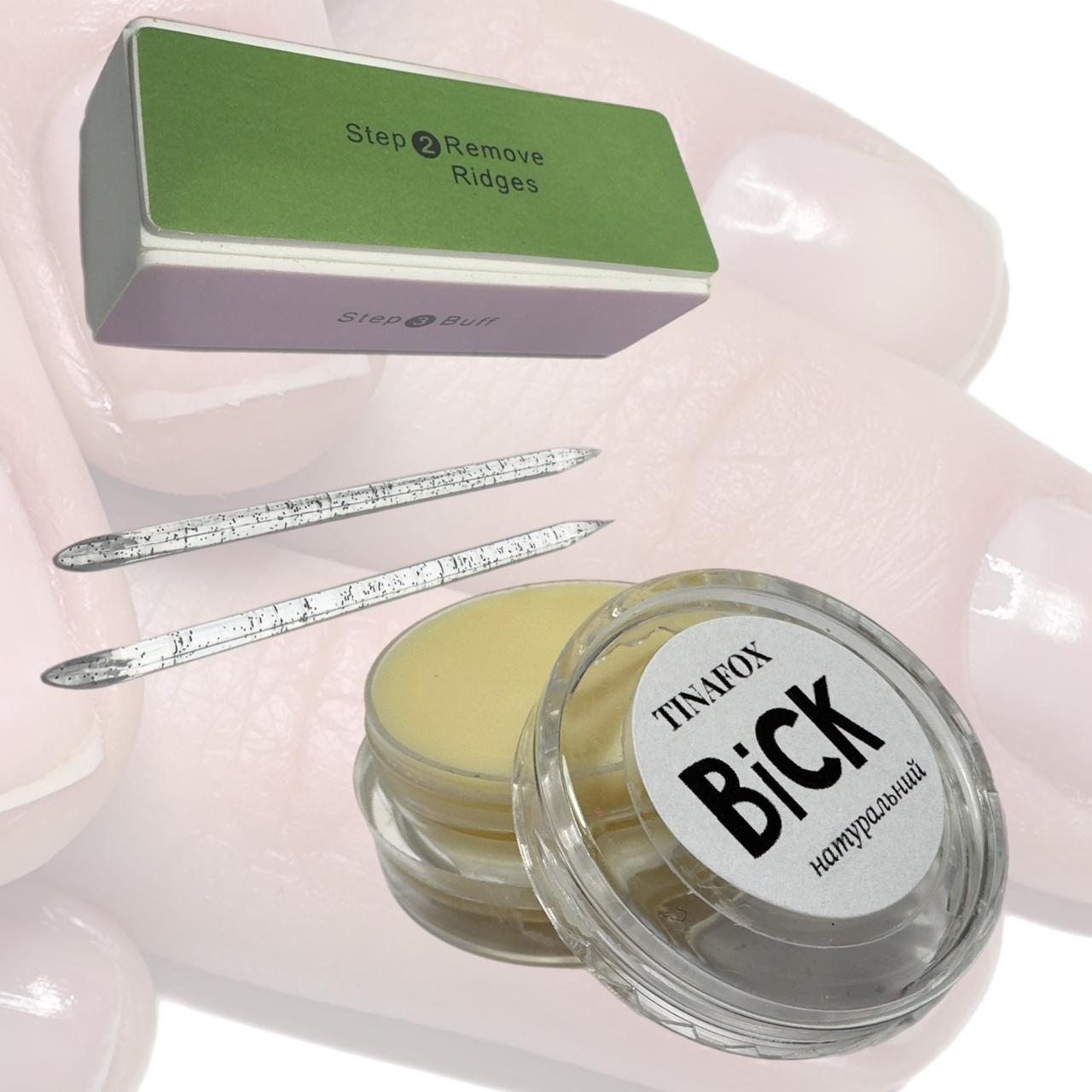 Набір для полірування нігтів з воском TINAFOX натуральний