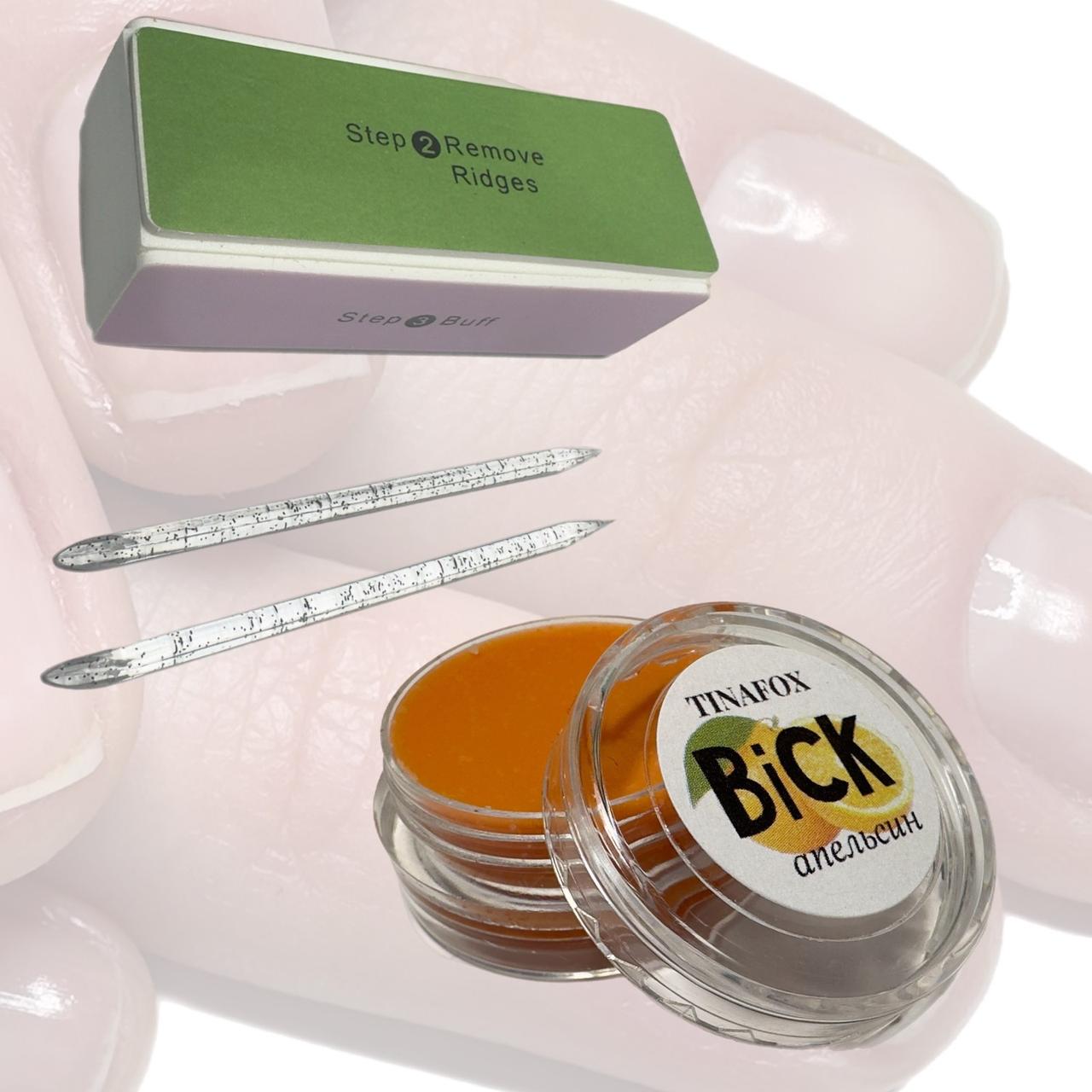 Набір для техніки японського манікюру з воском TINAFOX апельсин