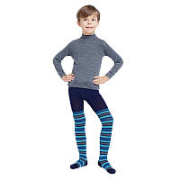 Термоколготки дитячі NORVEG Merino Wool (розмір 74-80, синій у смужку)
