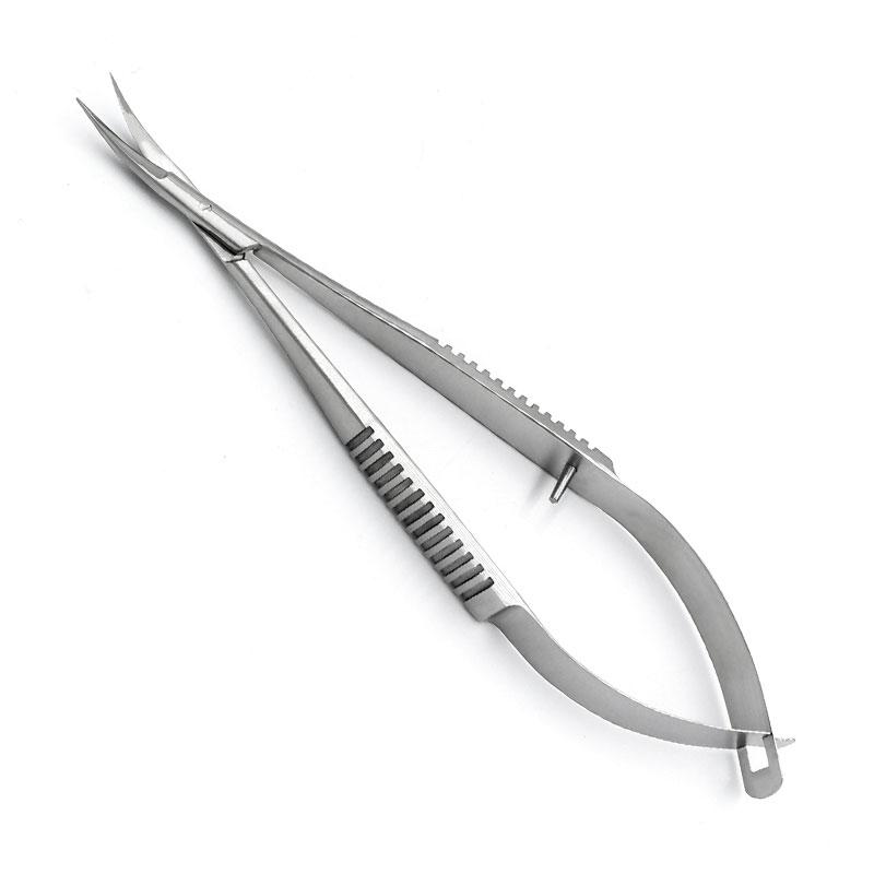 Ножиці за Ваннасом (Vannas), зігнуті, гострокінцеві, 120 мм, фото 1