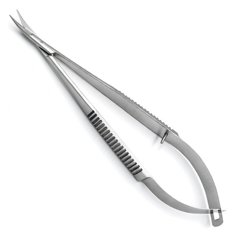 Ножиці за Ваннасом (Vannas), зігнуті, гострокінцеві, 140 мм, фото 1