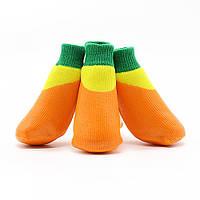 Водонепромокаемые носки для собак Multibrand "Яркие краски" оранжевый