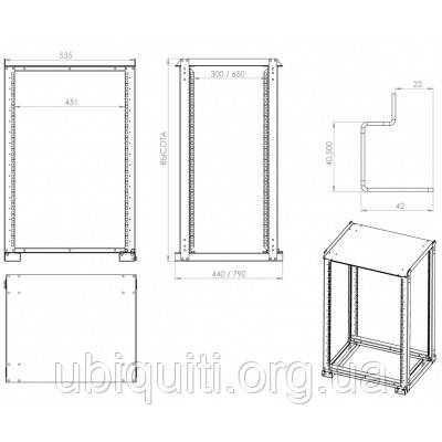 Стойка CSV двухрамная 8U (CSV-8U 400 Lite) - фото 2 - id-p2071701368