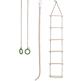 Навісний набір дитячий на шведську стінку (кільця, канат, сходи)