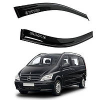 Дефлекторы окон ветровики Mercedes Vito 2003-2015 W639 Широкие 10 см Скотч 3M Voron Glass