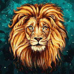 Картина за номерами Идейка Розкішний лев 40х40см KHO4286 набір для розпису за цифрами