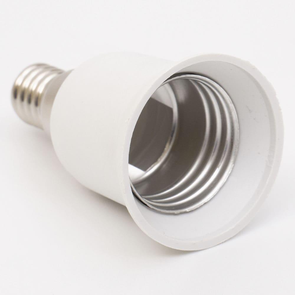 Перехідник пластиковий Е14-Е27, білий