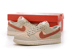 Жіночі кросівки nike dunk low terry swoosh бежеві з коричневим універсальні демі кеди