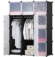 Пластикова складана шафа Storage Cube Cabinet «МР 312-62» Чорна (110х37х146см)
