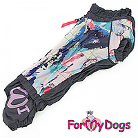 Зимний комбинезон для собак For My Dogs "Разводы" породы Таксы и Вельш Корги, фиолетовый