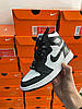Кросівки Nike Air Jordan 1 Retro high Black White взуття Найк Аір Джордан чорно-білі високі жіночі чоловічі підліткові, фото 10