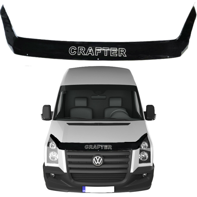 Дефлектор капоту мухобійка Volkswagen Crafter 2006-2016 Voron Glass