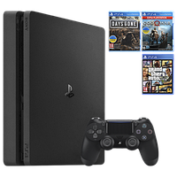 Набор Консоль Sony PlayStation 4 Slim 1TB Black Б/У + Игра Grand Theft Auto V Русские Субтитры + Days Gone