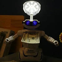 Електронна дитяча скарбничка - сейф з кодовим замком та купюроприймачем Робот Robot Bodyguard та MA-521 лампа 2в1