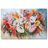 Набор для вышивки бисером "Нежные цветы" Abris Art AB-805 40х27 см, Vse-detyam