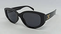 Celine жіночі сонцезахисні окуляри чорні з золотим логотипом