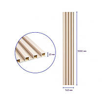 Рейка декоративна WPC стінова 3000х160х23мм Молочний SW-00001858, фото 3