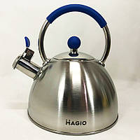 Чайник для газовых плит Magio MG-1190 / Кухонный металический чайник из нержавейки / Чайник MN-357 со свистком