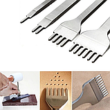 Просічки для шкіри кроковий пробійник ромб інструмент для шкіри ручної роботи крок 5 мм, фото 6