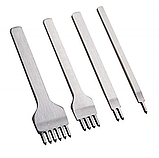 Просічки для шкіри кроковий пробійник ромб інструмент для шкіри ручної роботи крок 5 мм, фото 9