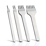 Просічки для шкіри кроковий пробійник ромб інструмент для шкіри ручної роботи крок 5 мм, фото 10