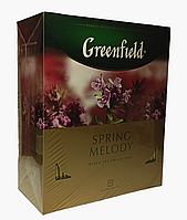 Чай Greenfield Spring Melody черный байховый мелкий с душистыми травами и фруктовым ароматом в пакетиках 100