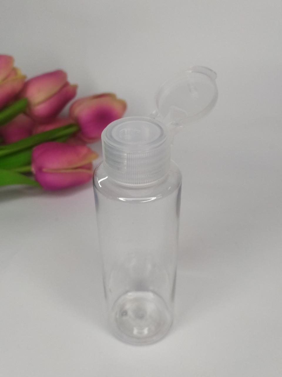 Пляшка фліп-топ (дозатор) пластикова прозора 100 мл