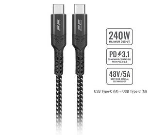 2E Кабель USB-C - USB-C PD 3.1 240W Aluminum Shell 1m Black