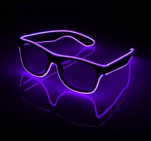 Окуляри світлодіодні прозорі El Neon ray purple неонові