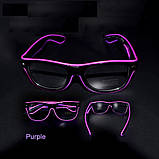 Окуляри світлодіодні прозорі El Neon ray purple неонові, фото 4