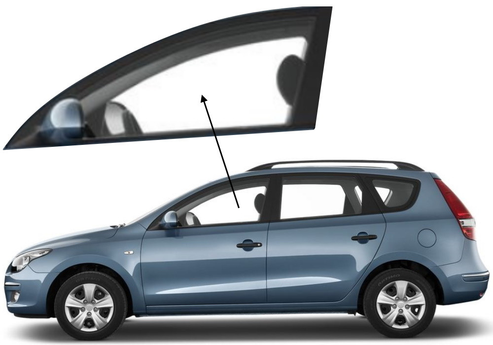 Бічне скло Hyundai i30 2007-2012 передніх дверей ліве