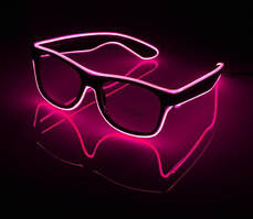 Окуляри світлодіодні прозорі El Neon ray pink неонові