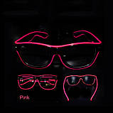 Окуляри світлодіодні прозорі El Neon ray pink неонові, фото 2