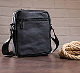 Якісна компактна чоловіча сумка з натуральної шкіри, фото 3