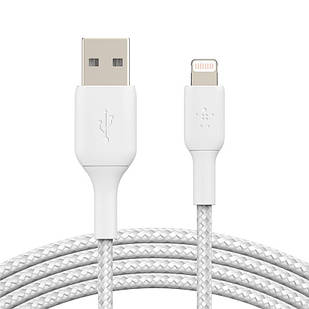 Belkin USB-A - Lightning, BRAIDED [2m, white]