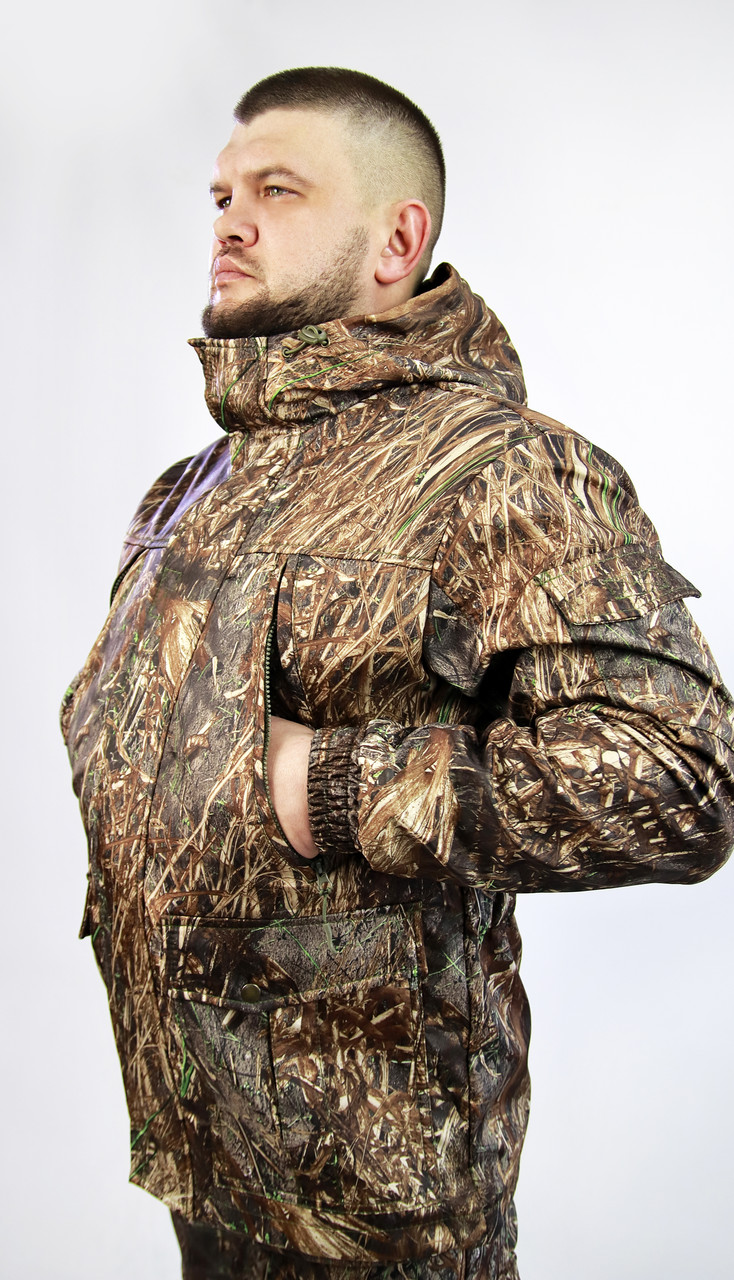 Куртка камуфляж для полювання та риболовлі демісезонна "Сармат" суха трава