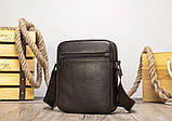 Якісна компактна чоловіча сумка з натуральної шкіри, фото 7