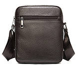 Якісна компактна чоловіча сумка з натуральної шкіри, фото 6