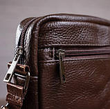 Якісна компактна чоловіча сумка з натуральної шкіри, фото 3