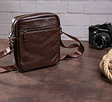 Якісна компактна чоловіча сумка з натуральної шкіри, фото 8