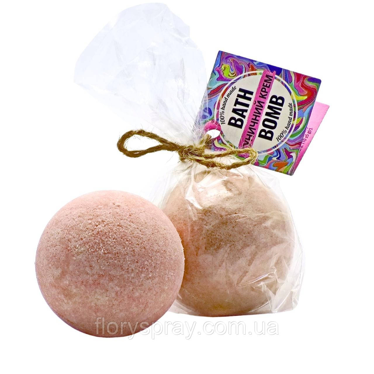 БОМБОЧКА ДЛЯ ВАНН BATH BOMB СУНИЧНИЙ КРЕМ, 110г