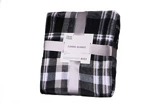 Плед Ardesto Flannel, 160х200см, 100% поліестер, клітинка сіра