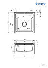 Deante Мийка кухонна Zorba, граніт, квадрат, без крила, 440х440х184мм, чаша - 1, накладна, графіт, фото 5