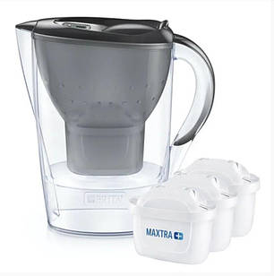 Brita Фільтр-глечик Marella + 3 картриджа 2.4 л (1.4 л очищеної води), графіт