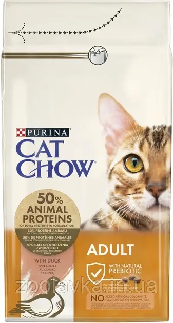Сухий корм для дорослих кішок Purina Cat Chow, качка 1,5 кг, фото 1
