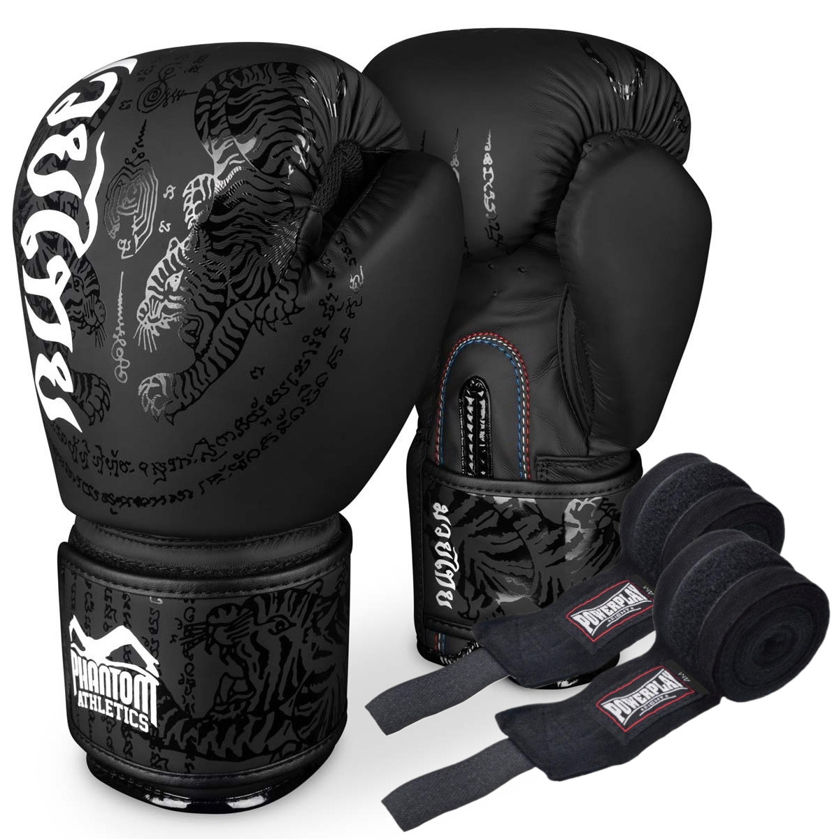 Боксерські рукавички Phantom Muay Thai Black 10 унцій. Рукавички для боксу