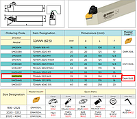 TDNNN 2525 M15 резец проходной для пластин DNMG1506 Державка токарная SMOXH Турция